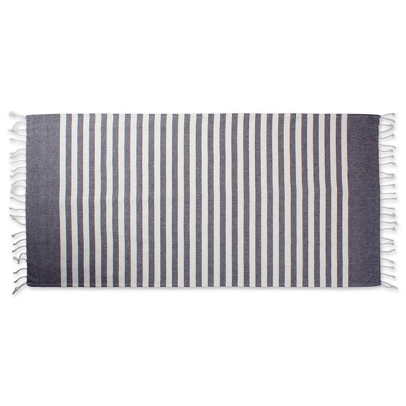 59 Black and White Striped Rectangular Turkish Towel