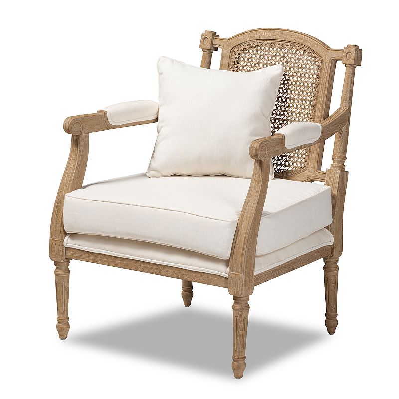 Baxton Studio Clemence Faux Rattan Arm Chair