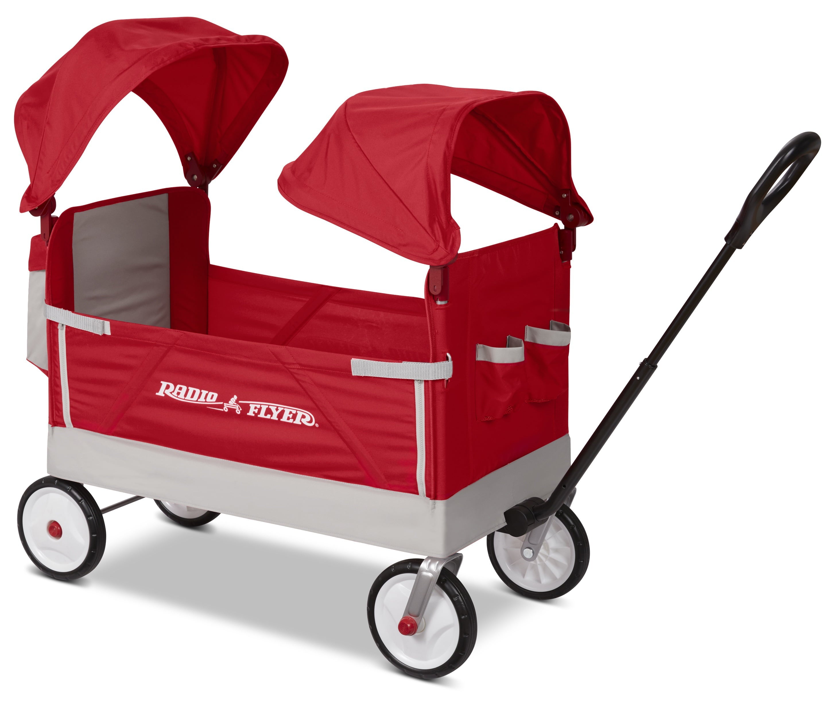 Radio Flyer, Dual Canopy Family Wagon, Adjustable Canopies with Storage Bag, Ages 1.5+ years