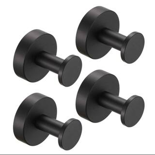 FUNKOL Round Base Wall-Mounted Towel Hooks In Matte Black 4-Piece W10835kmj8086