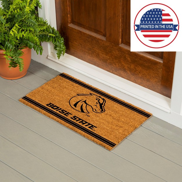 Evergreen Boise State University Logo Turf Mat Brown 28 X 16 Inches Indoor Outdoor Doormat