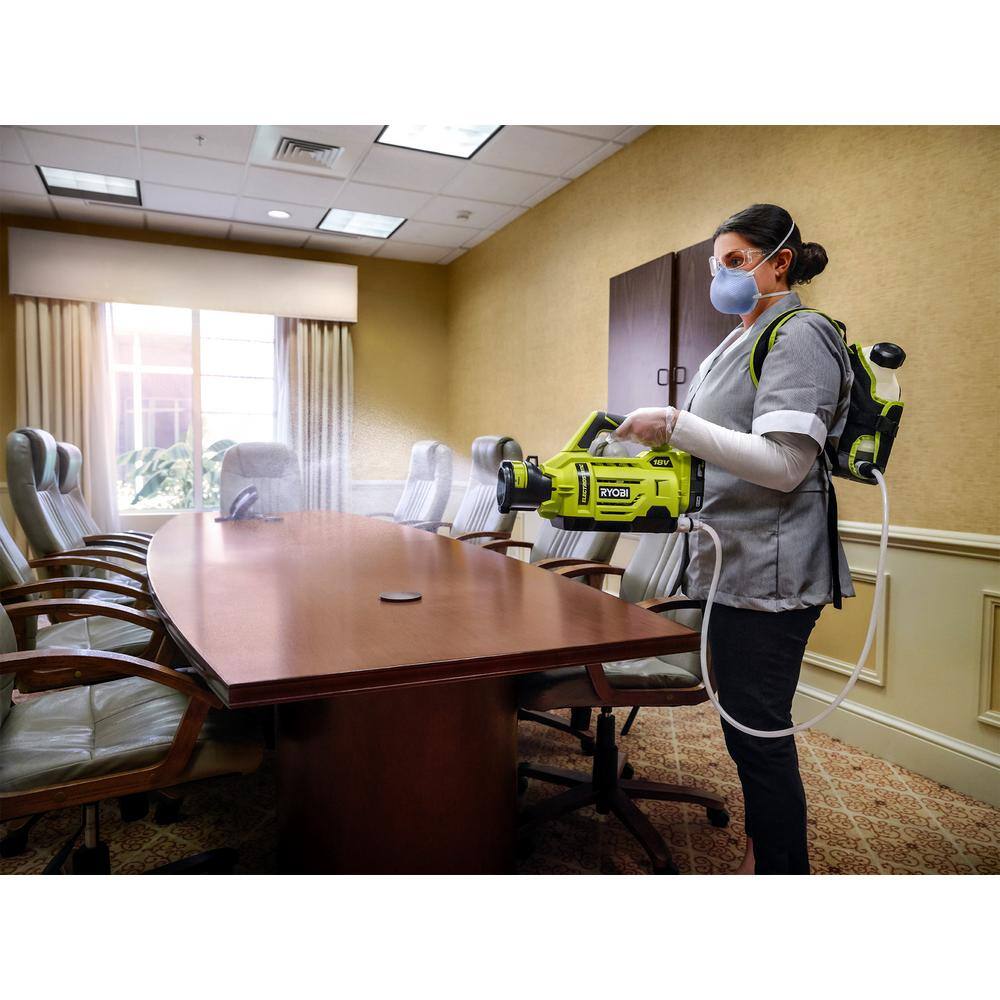 RYOBI ONE+ 18V Cordless Electrostatic 1 Gal. Sprayer w Extra LowMediumHigh Nozzles (2) 2.0 Ah Batteries and (1) Charger P2870-A12