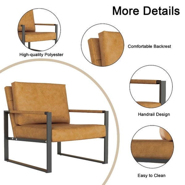 Modern Accent Chair with Metal Frame and Arm