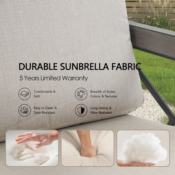 Outdoor 3 Seater Sofa with Sunbrella Fabric Cushion