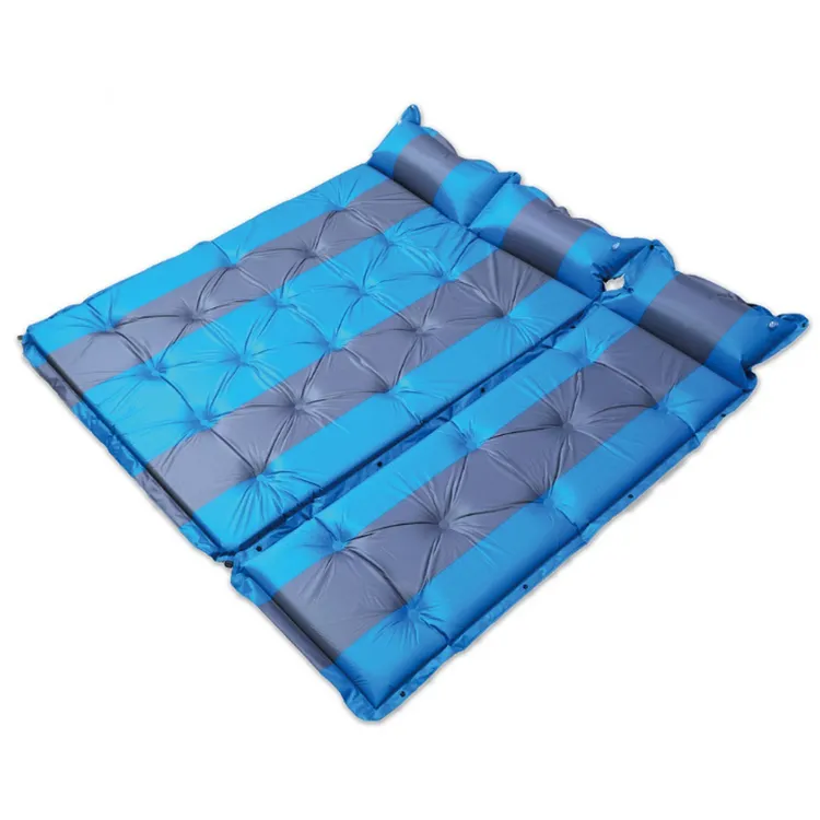 Double Sleeping Pad for Camping Inflatable 2 Person Sleeping Mat with Built in Pump Foot Press Extra Thick Camping Mat