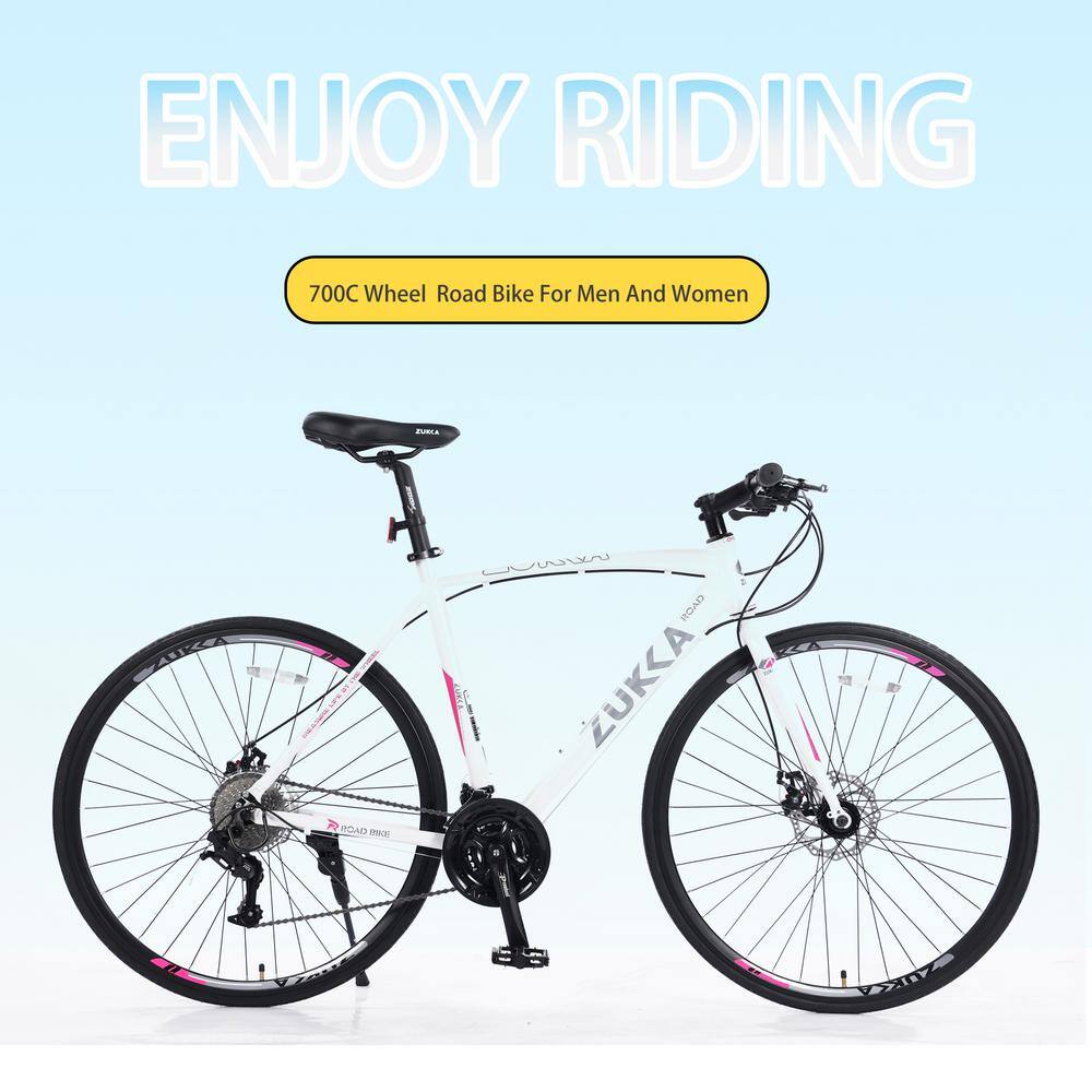 28 in. Brake Bicycle For Men Women's City Bicycle White HP-24.5-W