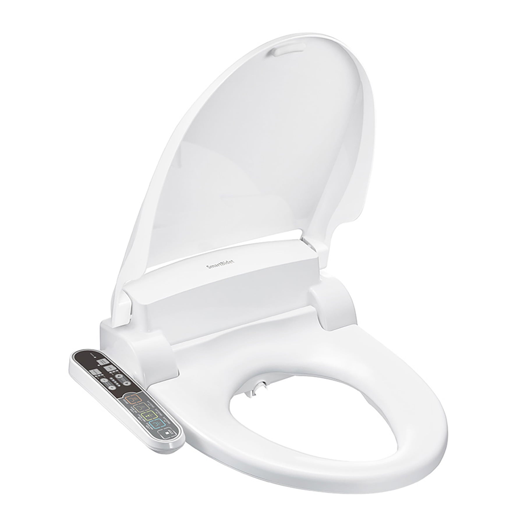 SmartBidet Electric Bidet Seat with Control Panel for Elongated Toilets in White