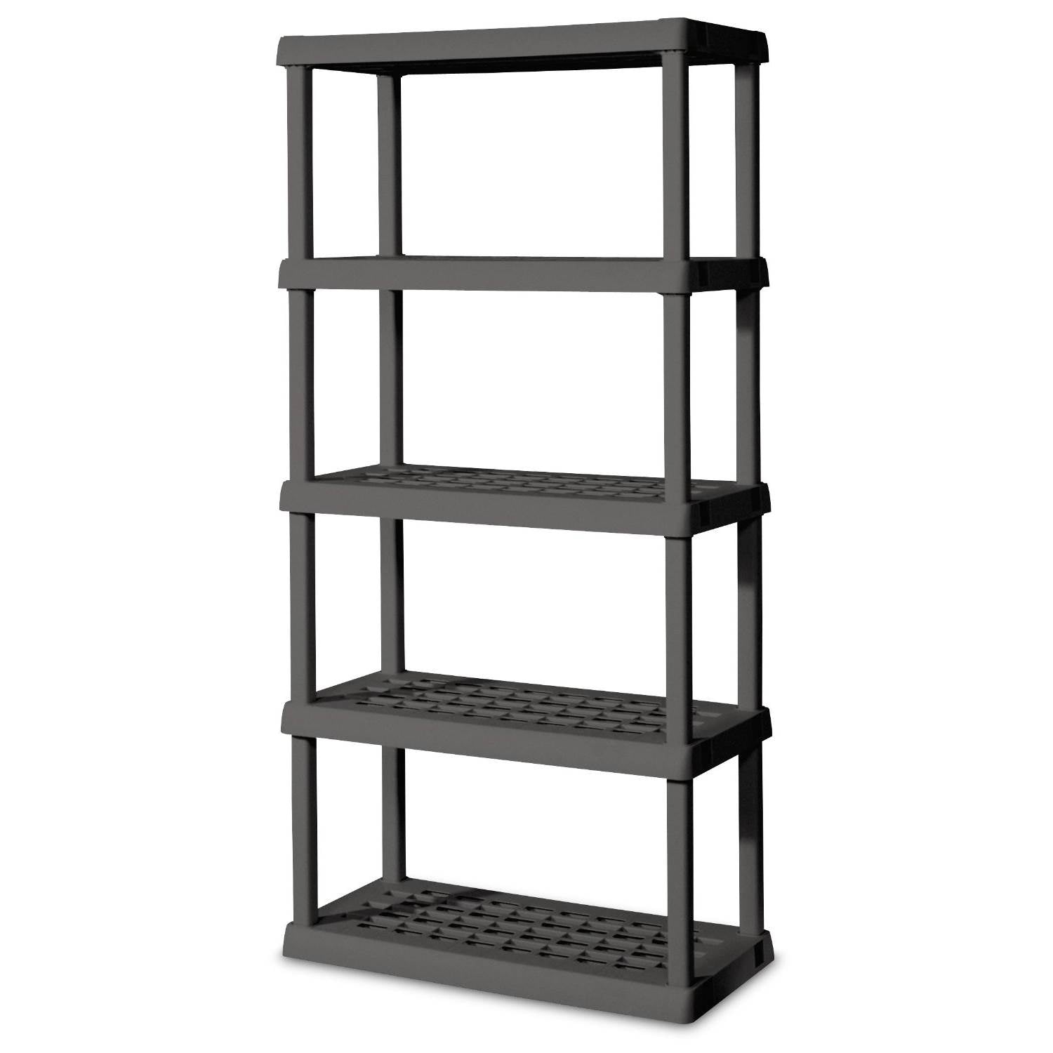 Sterilite Heavy-Duty 5-Shelf Ventilated Shelving Unit, Gray (2 Pack) | 0155V01