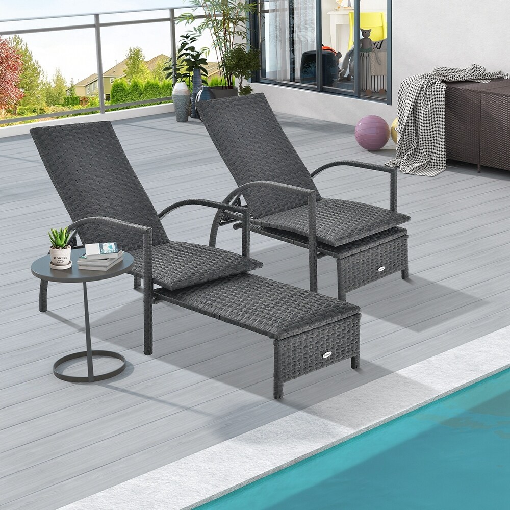 Costway Patio Wicker Elastic Sponge Lounge Chair Back Adjustable with   See Details