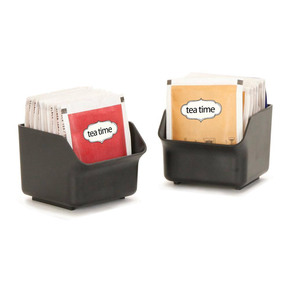 Mind Reader Clutch 6-Drawer 90-Bag Black Tea Bag Holder STBORG-BLK