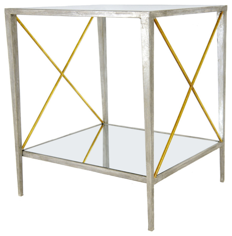 Salvo Gold Square Side Table   Contemporary   Side Tables And End Tables   by Virgil Stanis Design  Houzz