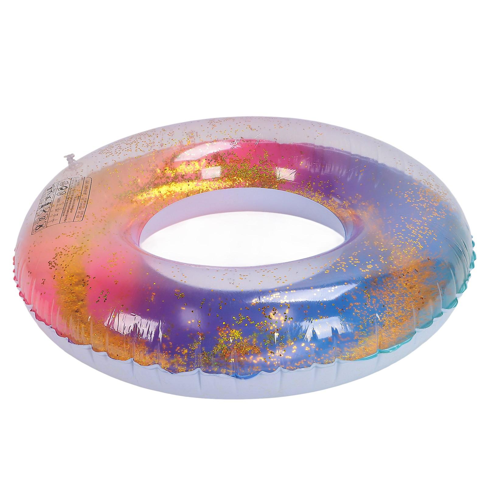 Colored Swimming Rings Bright Colors Sequin Thickened Inflatable Glitter Swim Rings For Swimming Pool