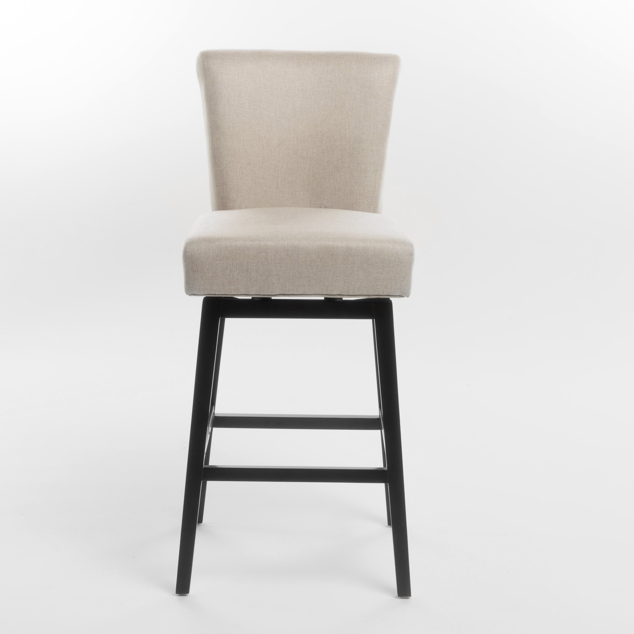 Noble House Hannah Wheat Fabric Swivel Barstool