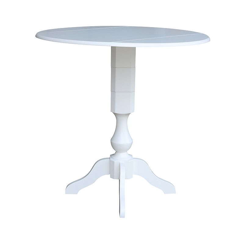 International Concepts Round Dual Drop Leaf Pedestal Dining Table