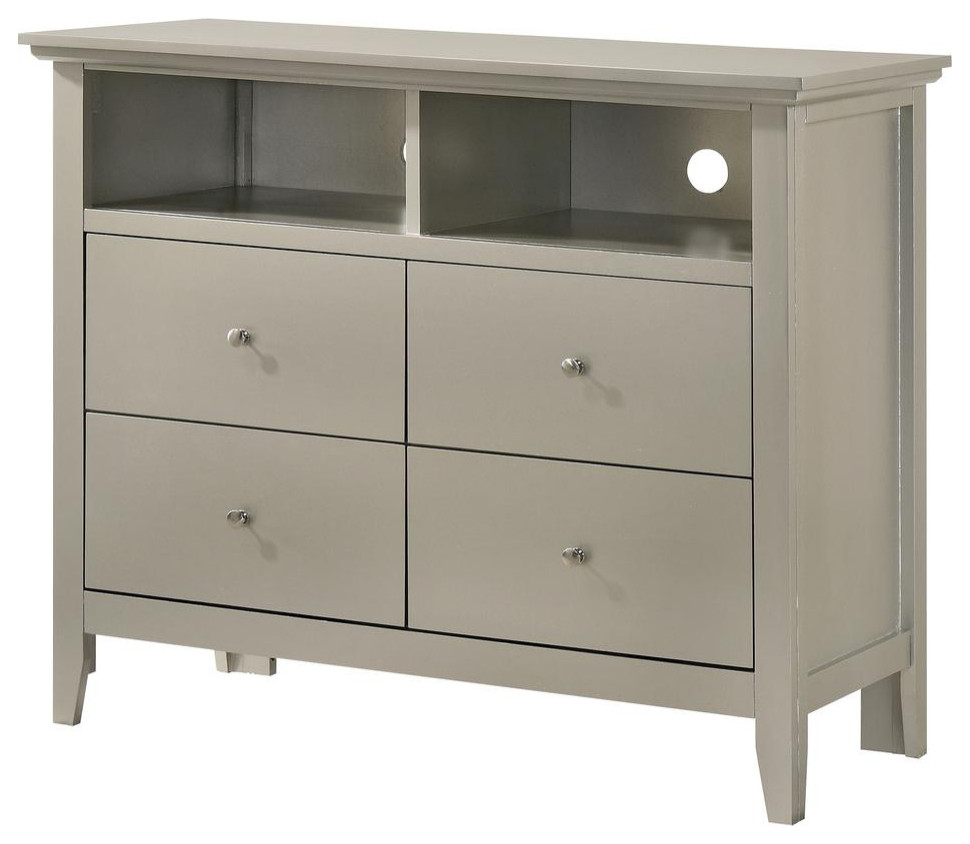 Hammond Silver Champagne 4 Drawer Chest of Drawers (42 in L. X 18 in W. X 36...   Transitional   Entertainment Centers And Tv Stands   by Makers  Houzz