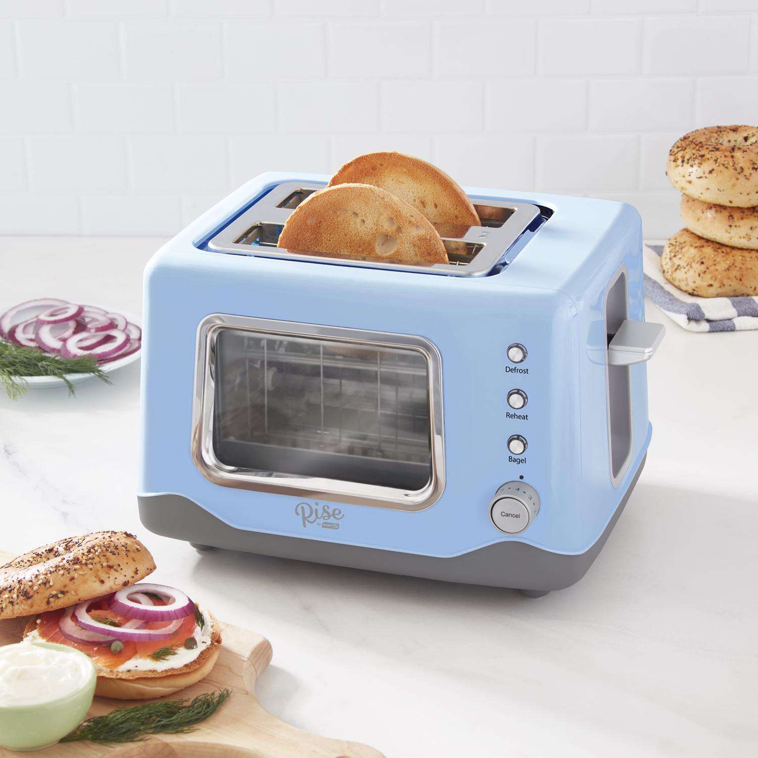 Rise by Dash Metal Blue 2 slot Toaster 7.9 in. H X 12.2 in. W X 9.5 in. D