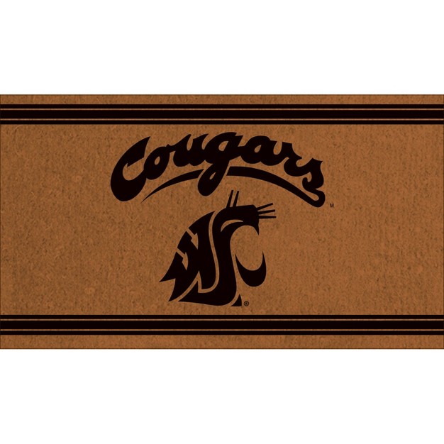 Evergreen Washington State University Logo Turf Mat Brown 28 X 16 Inches Indoor Outdoor Doormat