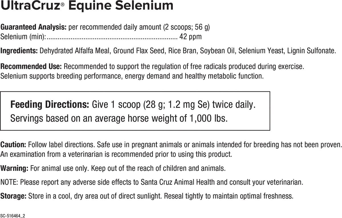 UltraCruz Selenium Nerve， Muscle and Joint Support Pellets Horse Supplement