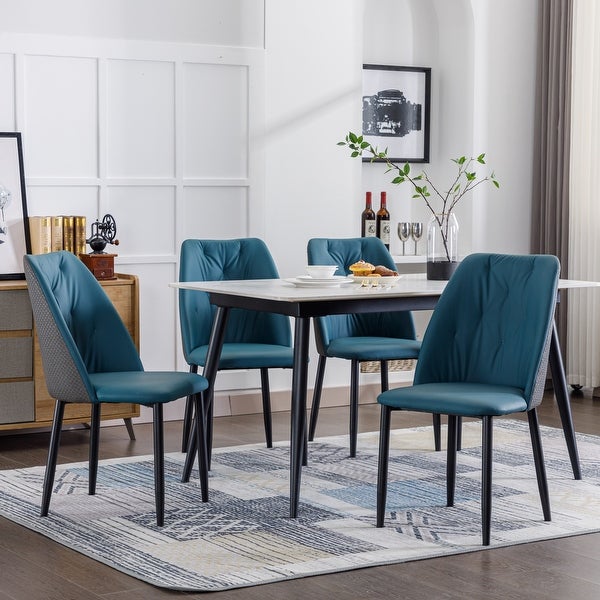 4 Pcs Modern Dining Chairs， Leather Chairs for Dining Room， Kitchen