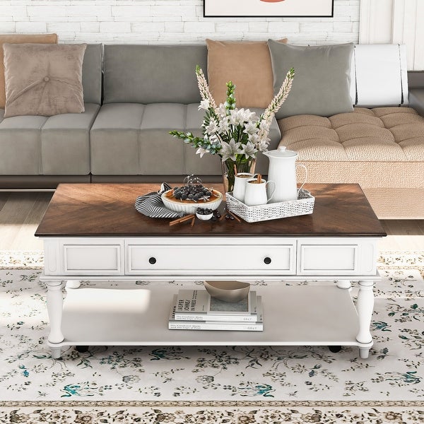 Emery Coffee Table with Caster Wheels