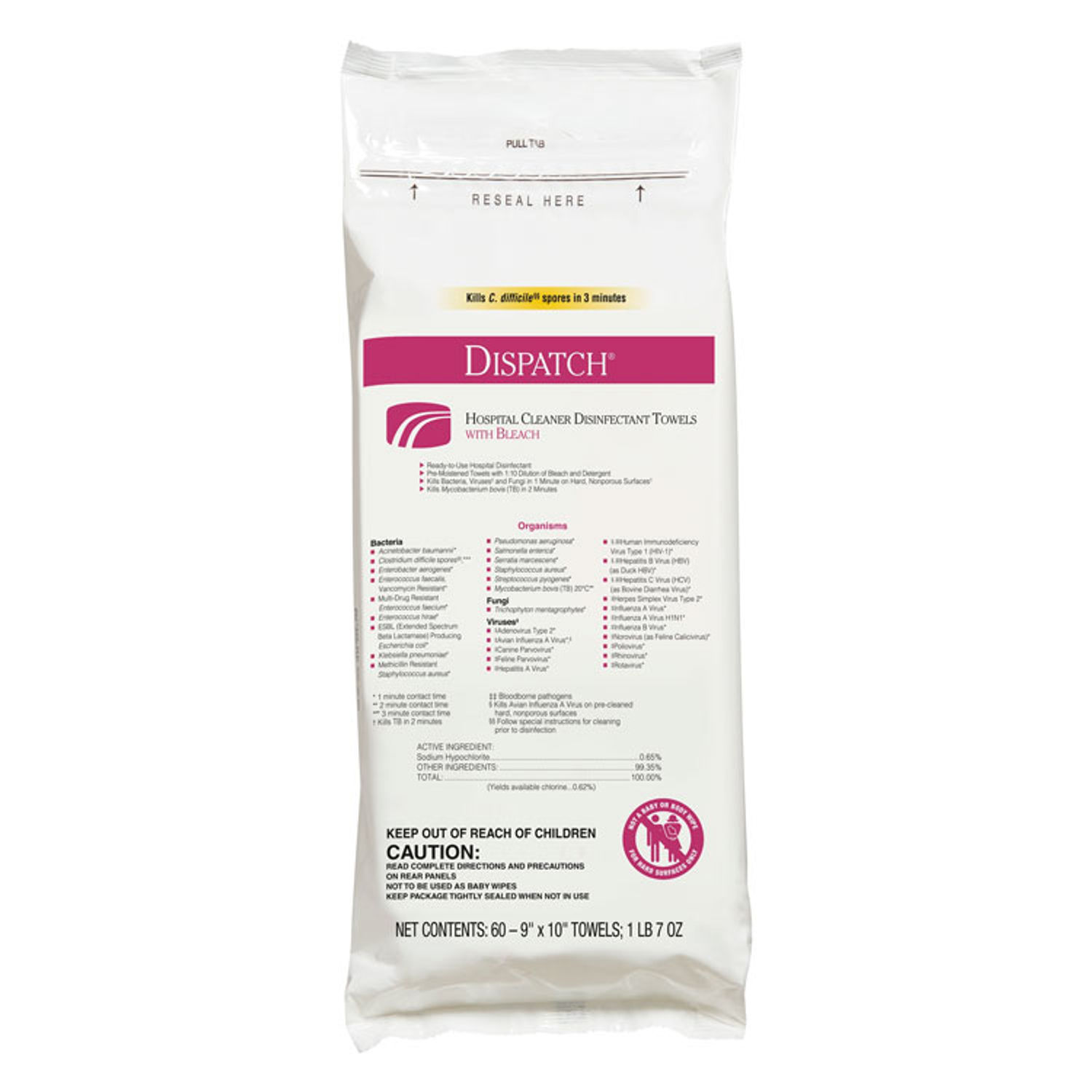 Dispatch Cleaner Disinfectant Towels with Bleach by Cloroxandreg; Healthcareandreg; CLO69260