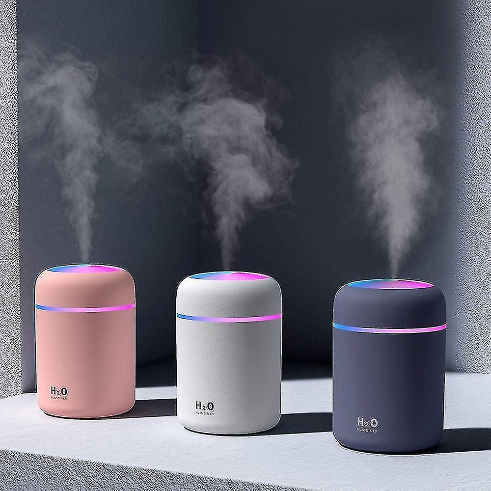 Portable Mini Cute Humidifier Usb 300ml With 7 Colors 2 Fog Mode Ultra Quiet Suitable For Home Car Bedroom Offic