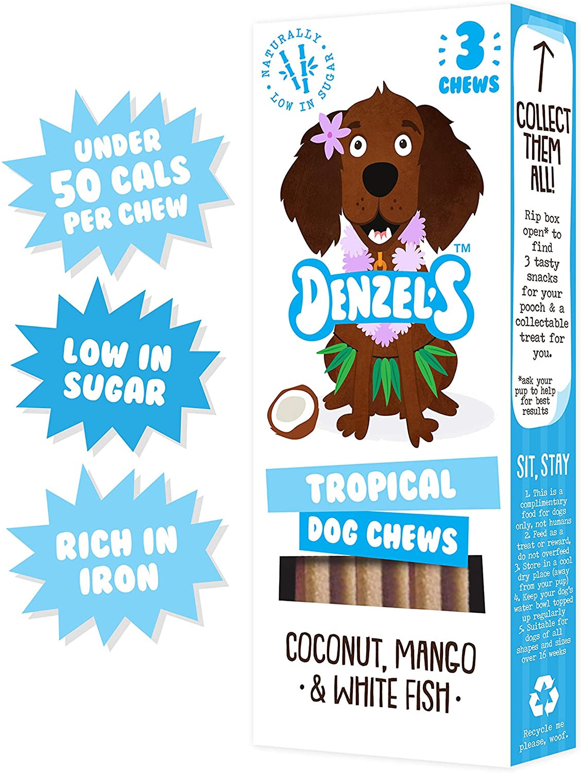 Denzel's Healthy Dog Treats Coconut， Mango and White Fish