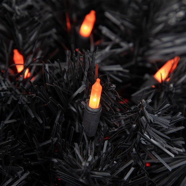 Northlight 100 count Orange Mini Halloween Light Set 20ft Black Wire