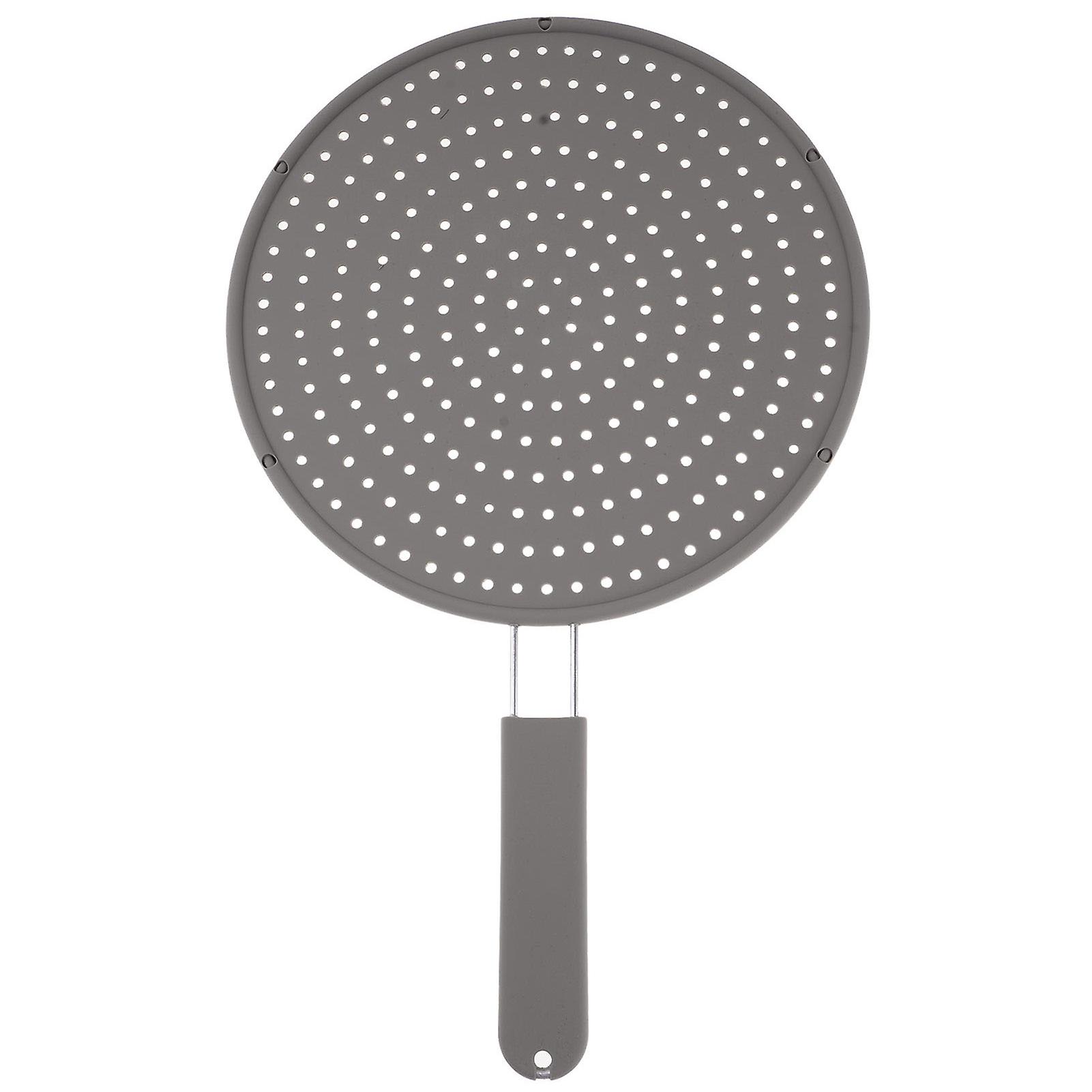 Silver Kitchen Silicone Splatter Screen， High Heat Resistant Cooling Mat， Drain Board And Strainer Grease Barrier Grease Splatter Guard Drainer Pot Co