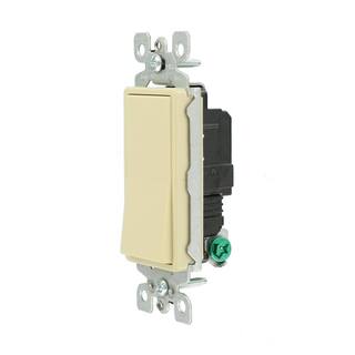 Leviton 15-Amp 120277-Volt Decora 1-Pole Residential Grade Ac Quiet Illuminated Rocker Switch Ivory 5611-2I