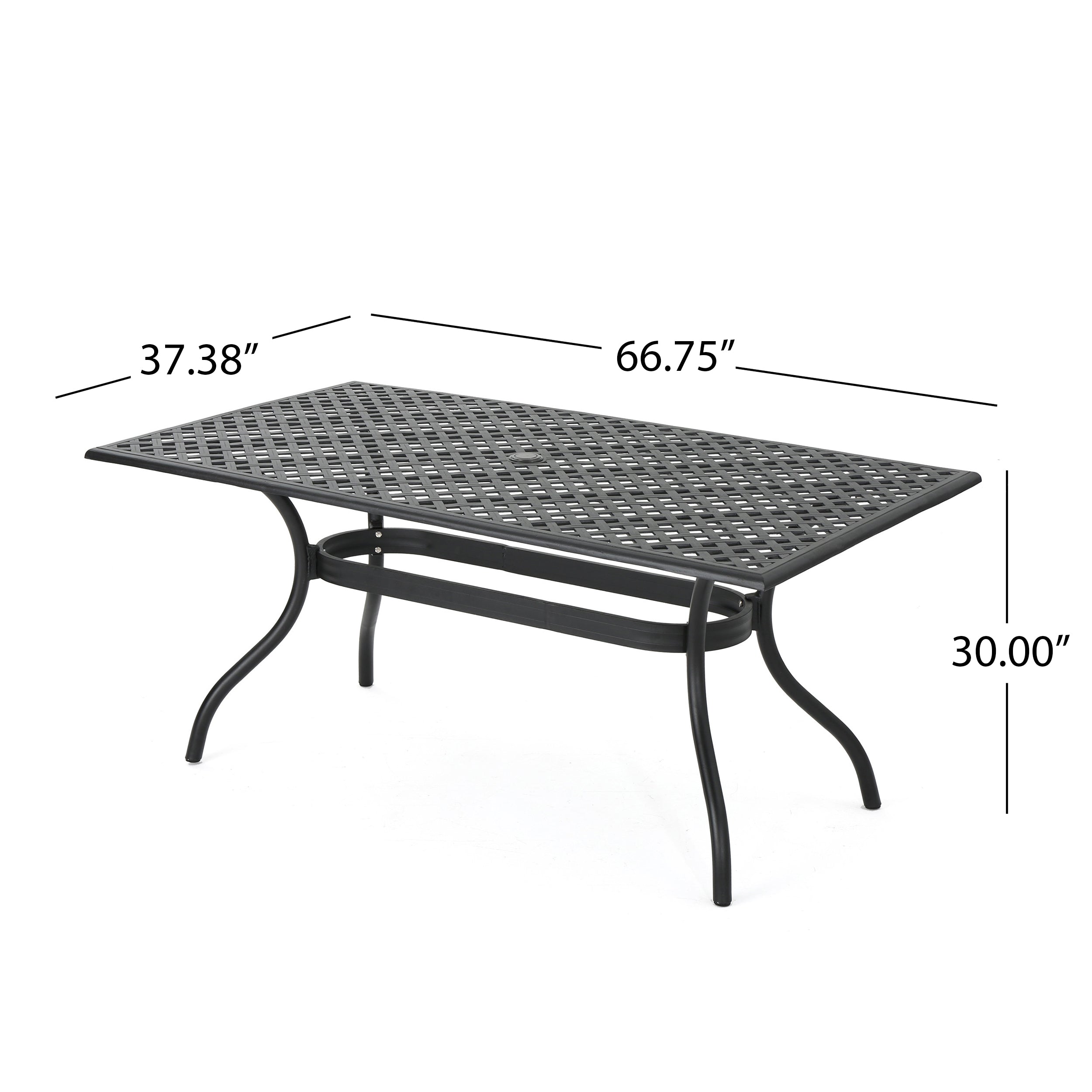 Marietta 7-piece Black Cast Aluminum Outdoor Dining Set