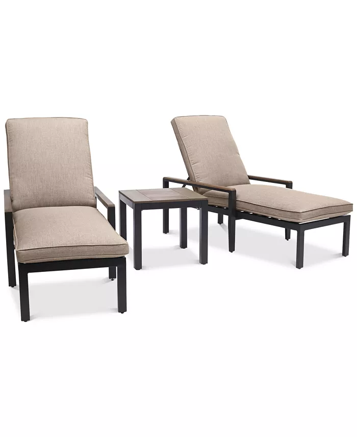 Agio CLOSEOUT! Stockholm Outdoor 3-Pc. Chaise Set (2 Chaise Lounge and End Table) with outdoor Cushions