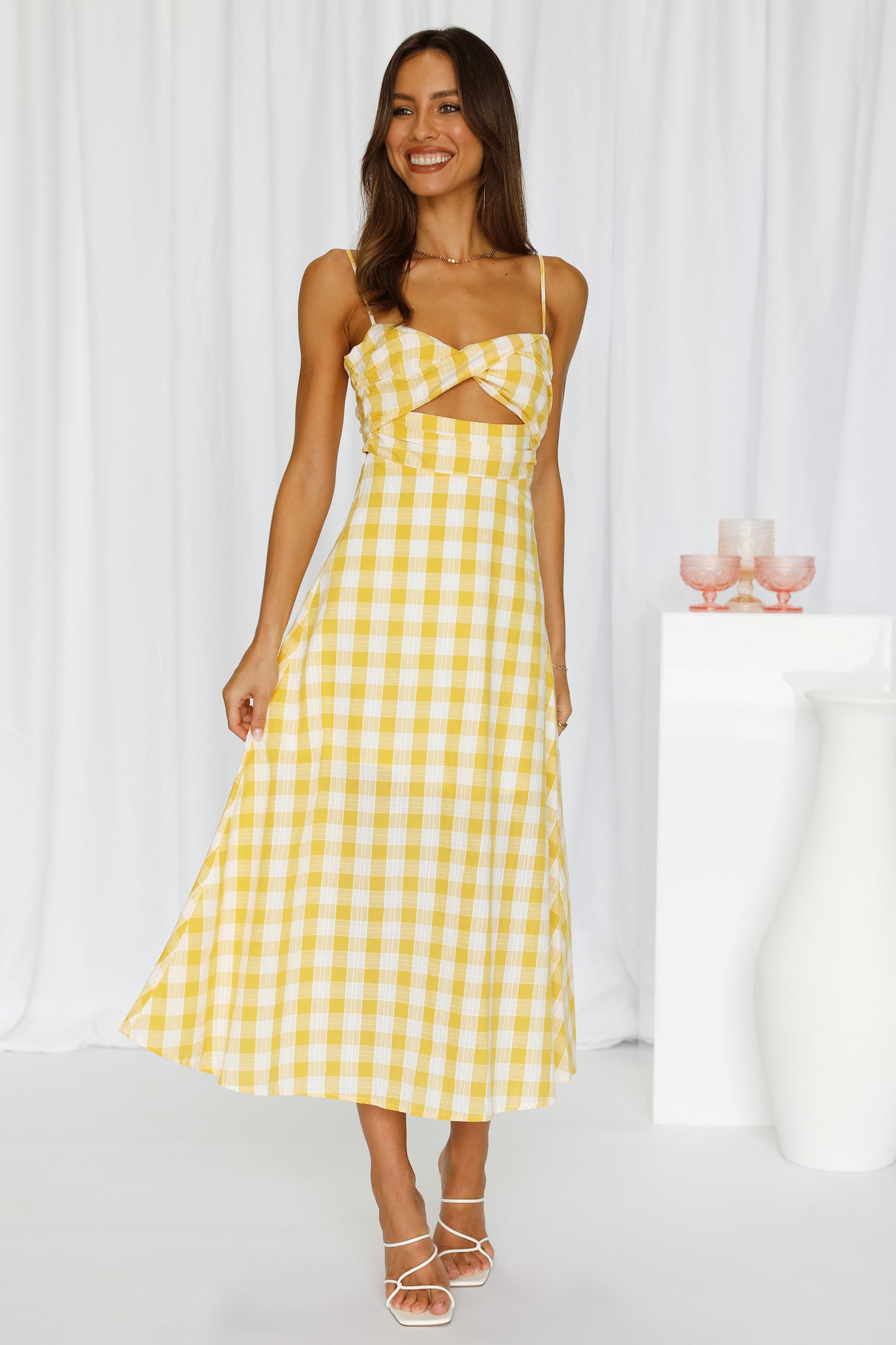 Life Is Beauty Midi Dress Lemon