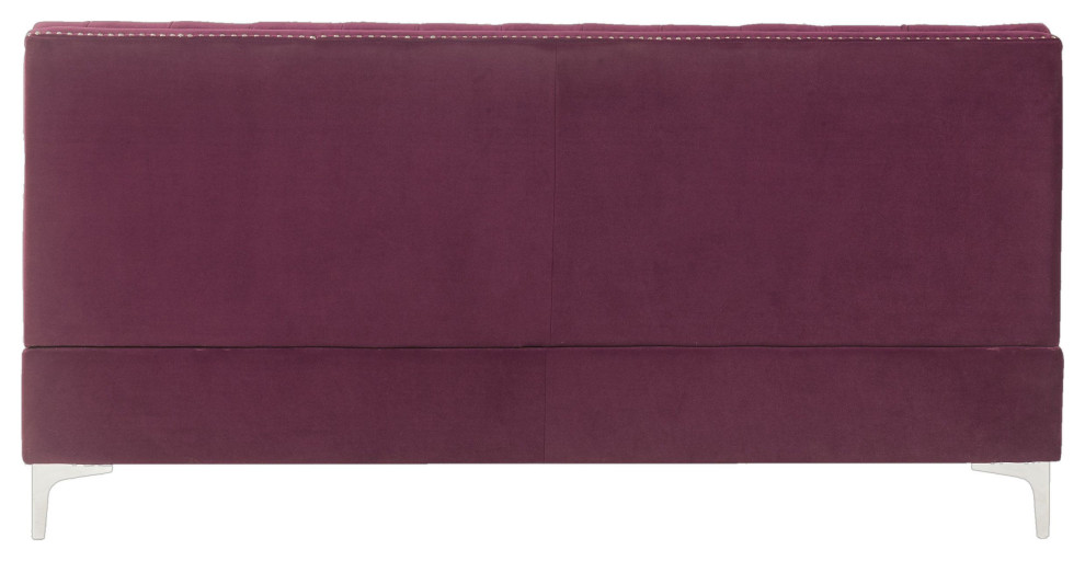 Modular Armless Sofa  Burgundy Velvet   Contemporary   Sofas   by Acme Furniture  Houzz