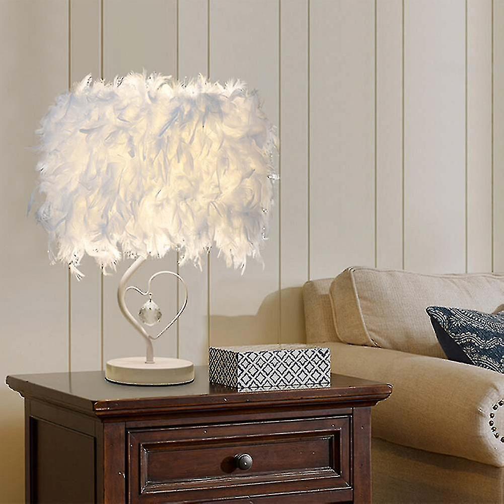 White Feather Table Lamp Night Bedside Light