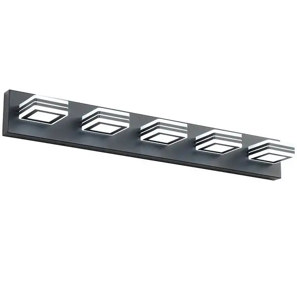 32.28 in. 5-Light Black Metal LED Vanity Light Bar