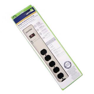 Leviton 15 Amp Heavy Duty Surge Protected 6-Outlet Power Strip 1330 Joules OnOff Switch 6 Foot 14-3 SJT Cord Beige 5300-IPS