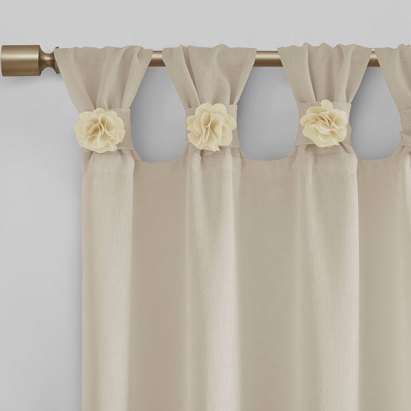 Madison Park Embellished Floral Sheer 1 Window Curtain Panel