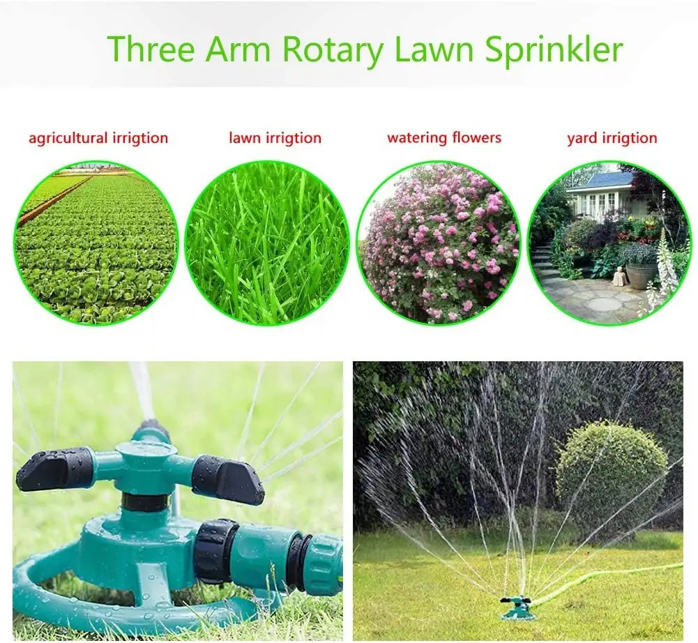 360 Degree Rotating Automatic Garden Lawn Sprinklers Water System Quick Coupling Yard Lawn Nozzle Garden Irrigation Supplies