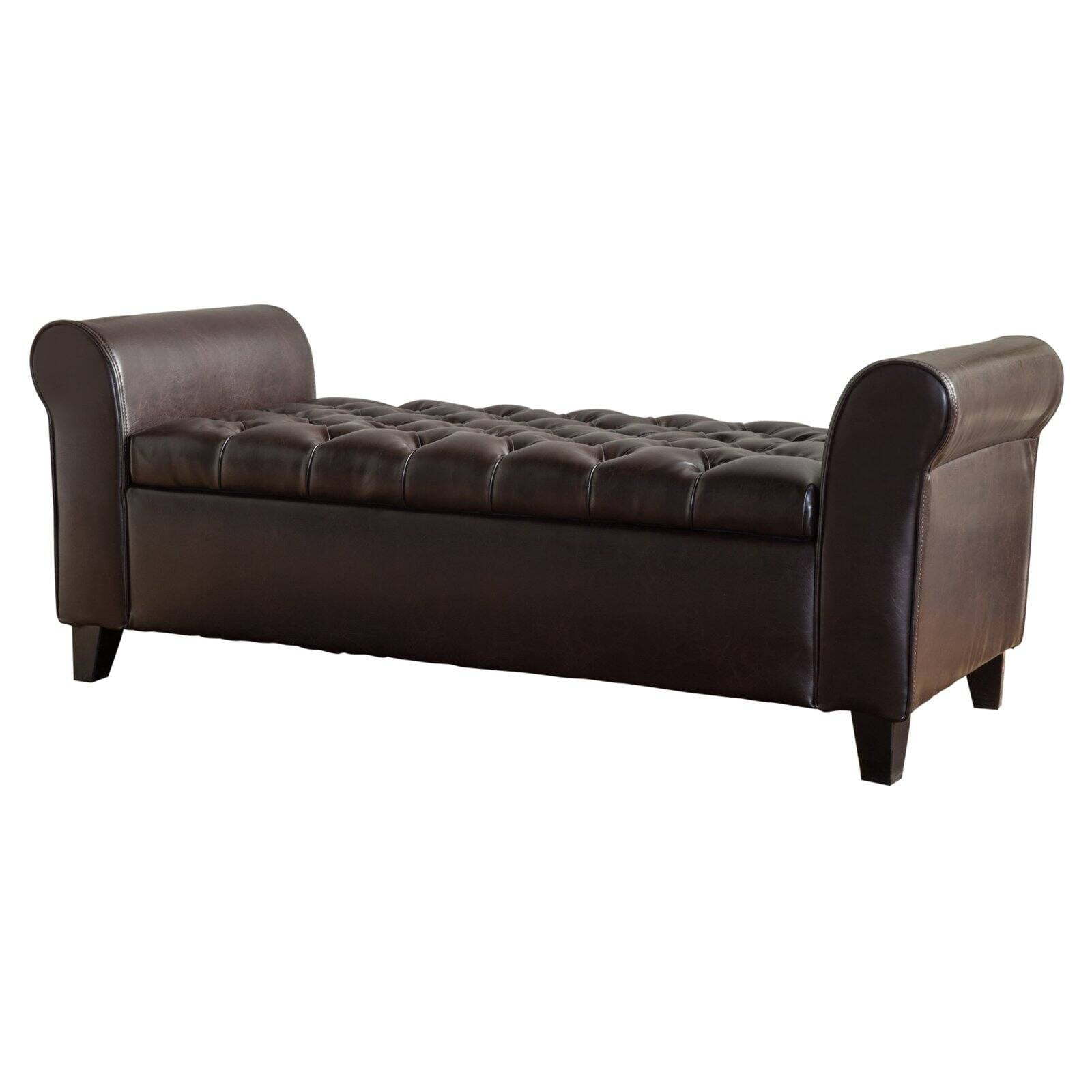 Ultima Leather Armed Indoor Storage Bench