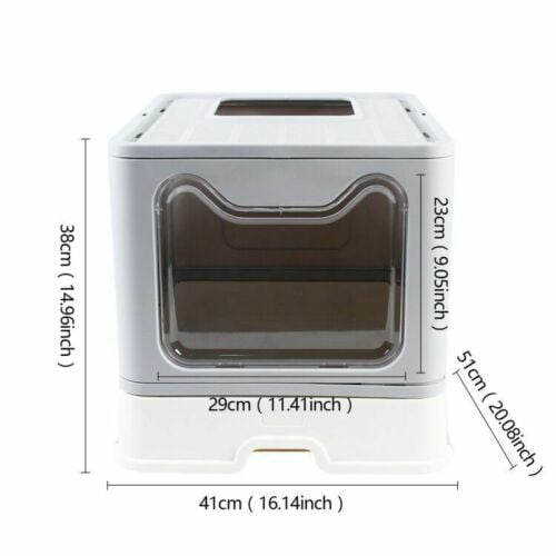 TFCFL Cat Litter Box Folding Drawer Extra Large Covered Kitty Toilet w/Cat Sand Shovel