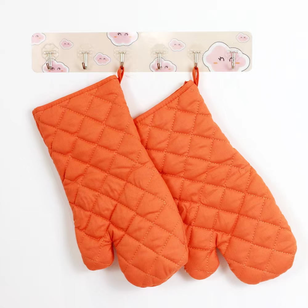 Movsou Oven Mitts 2 Pcs Set， Kitchen Oven Glove High Heat Resistant Long Flexible Thick Gloves for Cooking BBQ Kitchen Mitt Orange