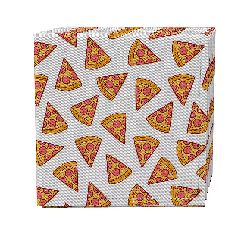 Napkin Set of 4， 100% Cotton， 20x20， Pizza Party