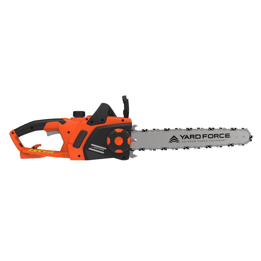 YARD FORCE 16 in. 15 Amp High-Performance Electric Chainsaw with Auto Chain Tensioner with Bonus PPE Kit YF1516CS