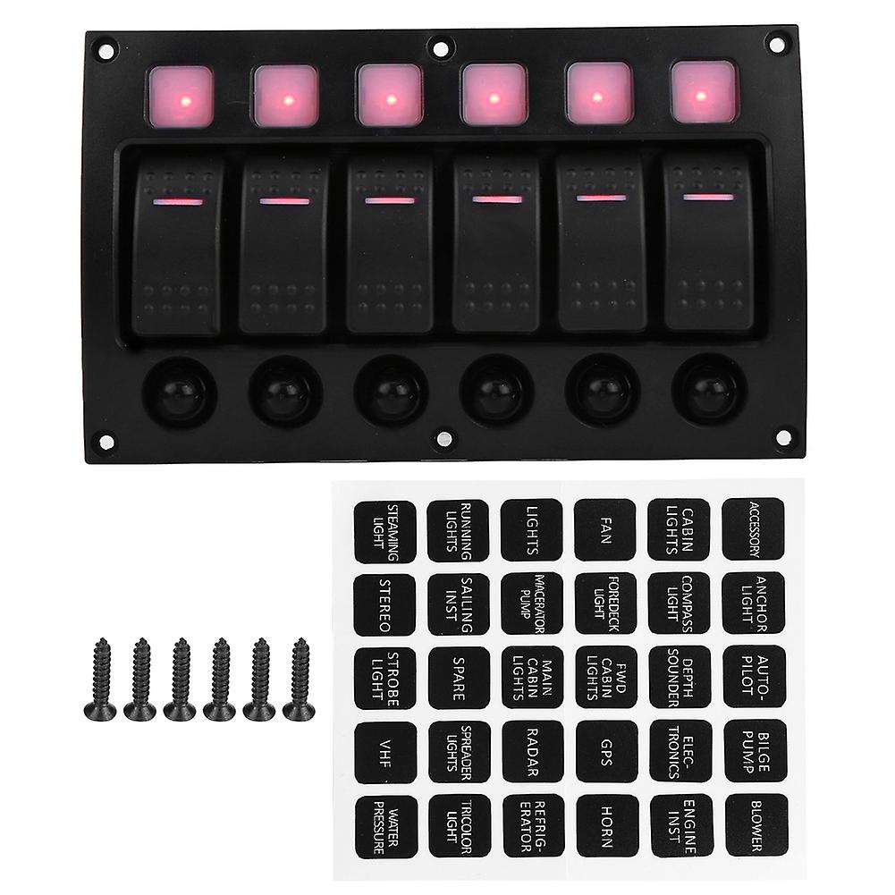 6p 12/24v Car Boat Rv Yacht On/off Toggle Switch Panel With Led Light Indicator Circuit Breaker