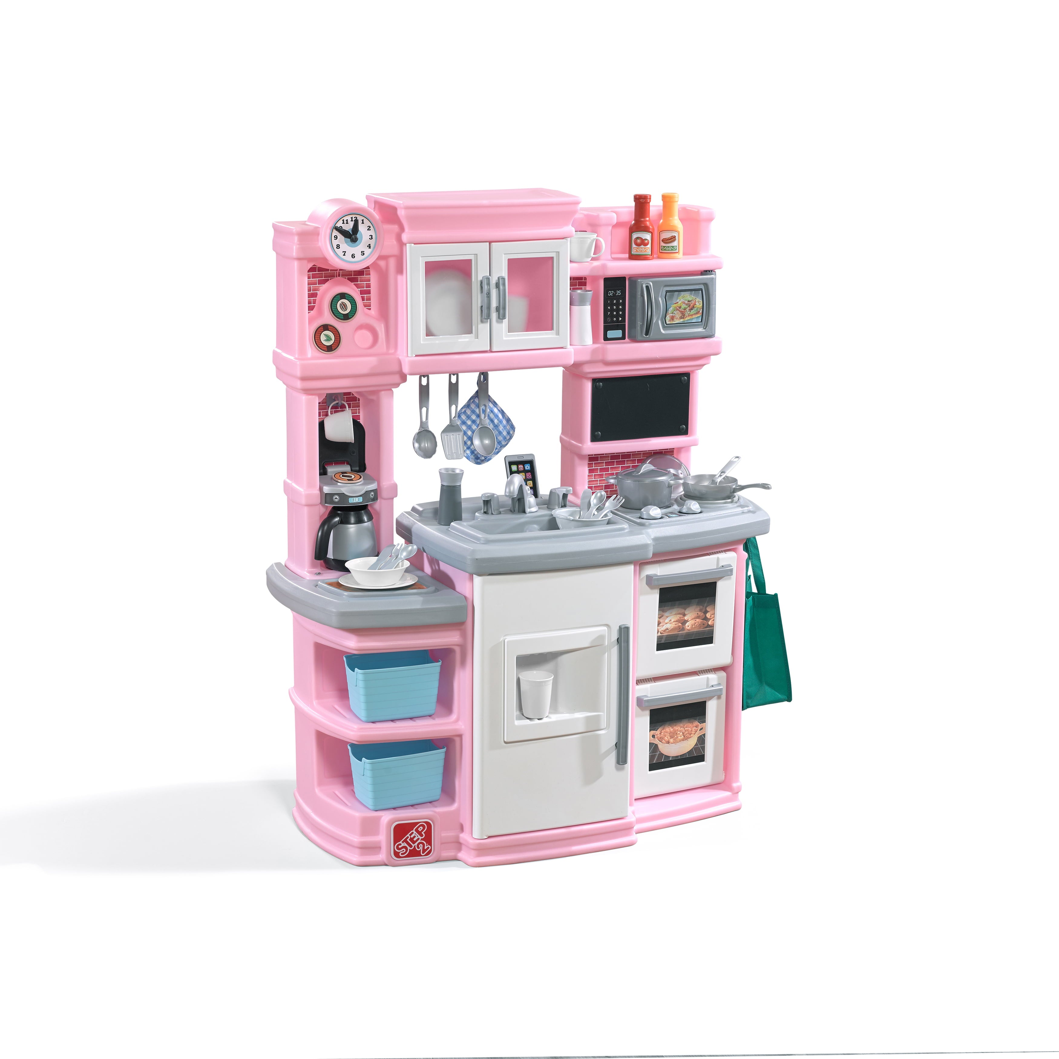 Step2 Great Gourmet Play Kitchen with Storage Bins and Accessory Play Set - Pink