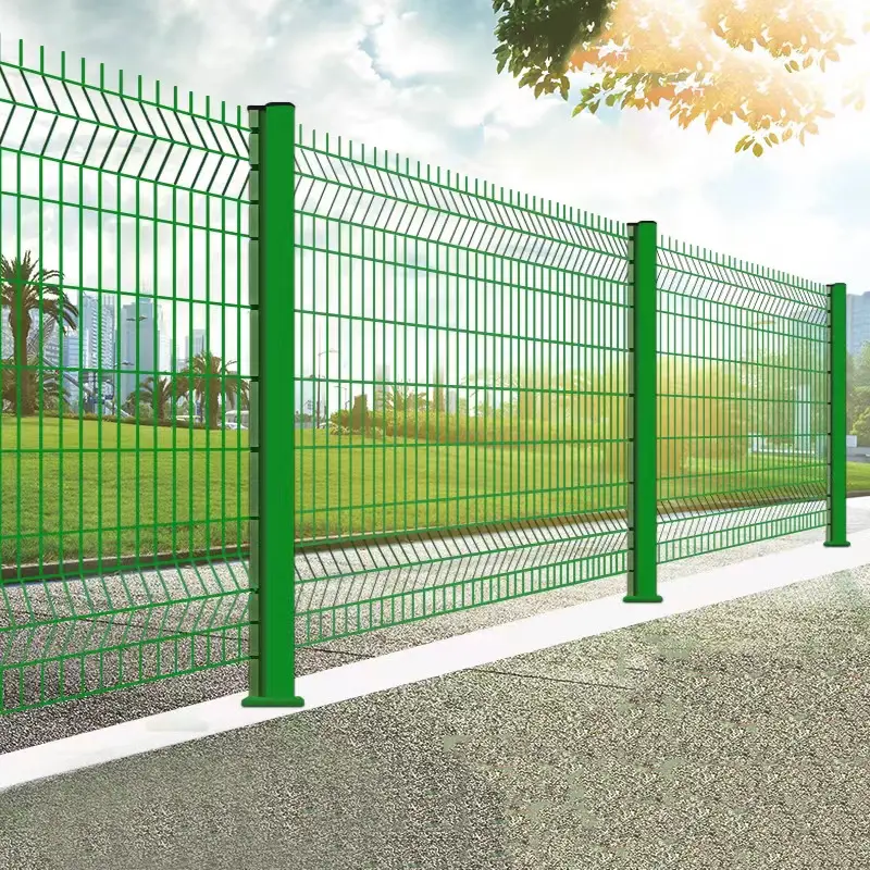 Factory Supply Green 3d Fence Designs Twin Wire Fence 3d Wire Mesh Fence Panels