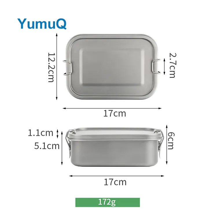 YumuQ 800ml Ultralight Pure Titanium Camping lunch box With Leakproof For One Person Travel Hiking