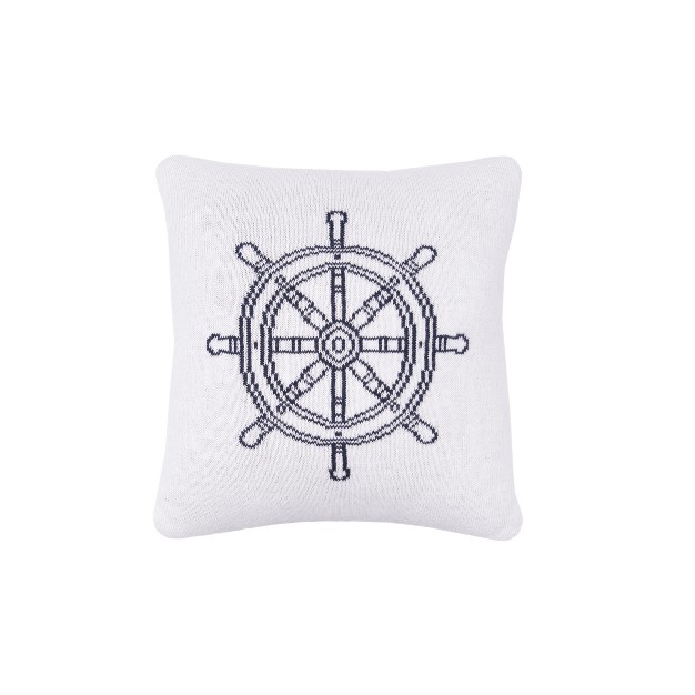 X 10 quot Ship Wheel Knitted Throw Pillow