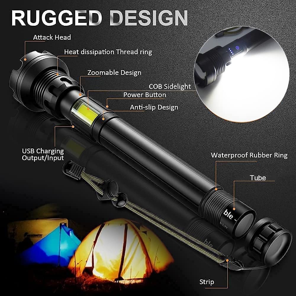 🔥 BIG SALE - 47% OFF🔥🔥 - LED Rechargeable Tactical Laser Flashlight 90000 High Lumens